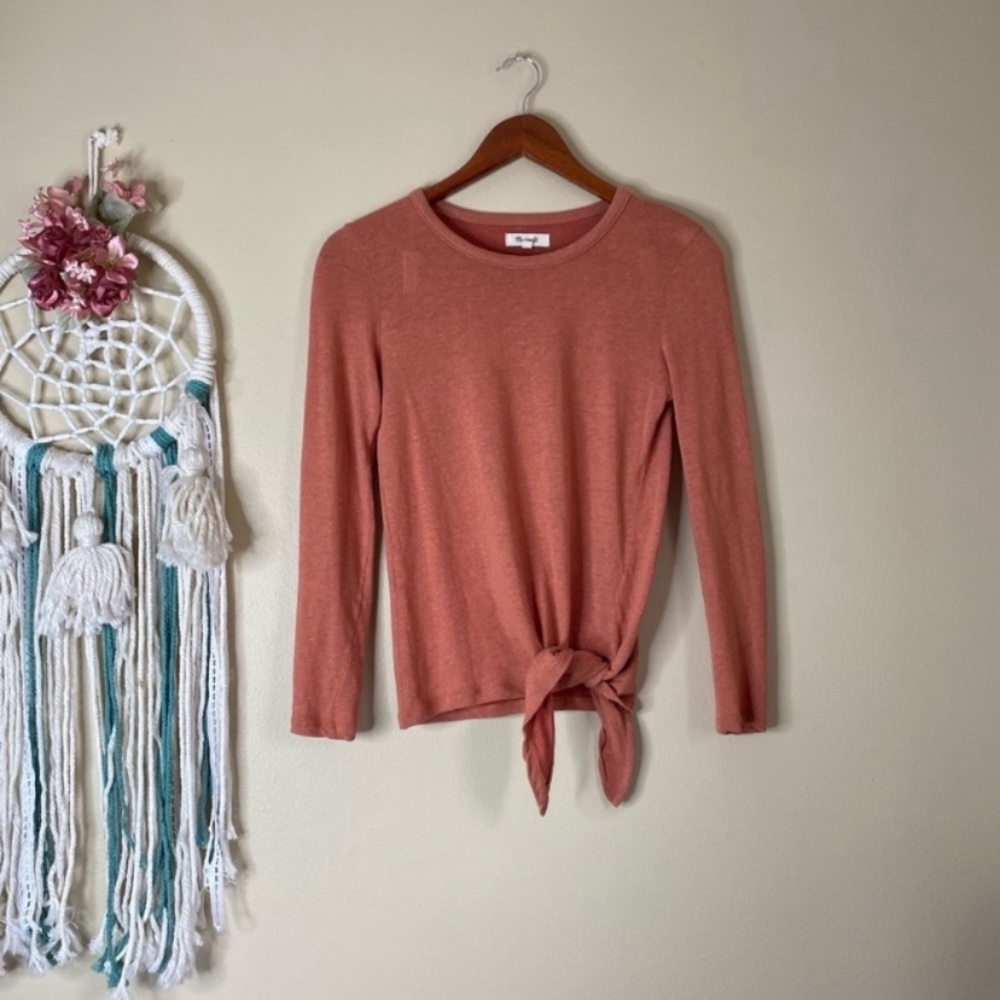 Madewell Soundcheck Side Tie Top Gold Apricot XS
